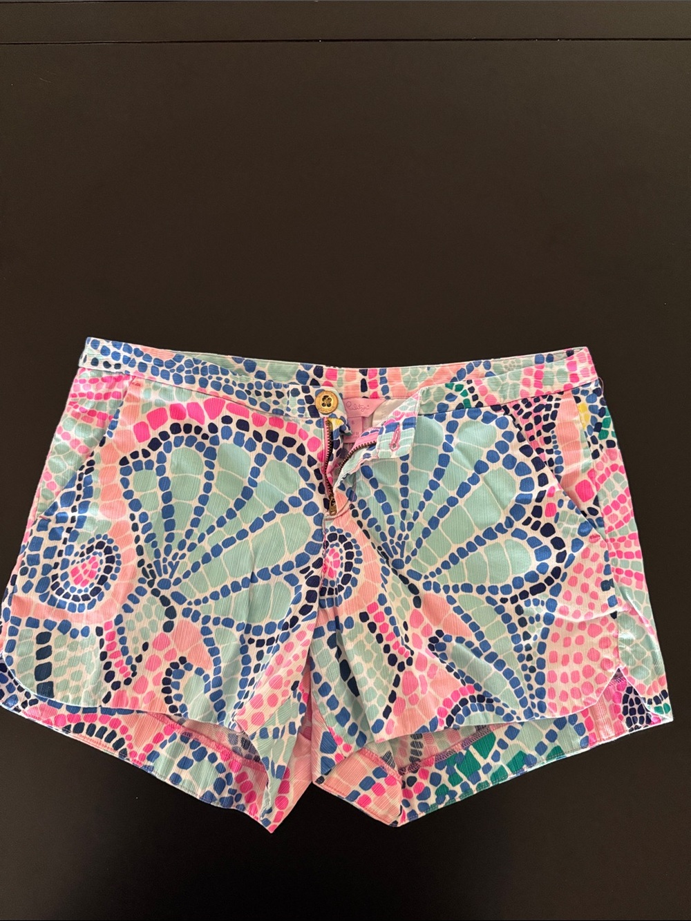 Lilly Pulitzer Pink, Blue & Mint Mosaic Jean Shorts